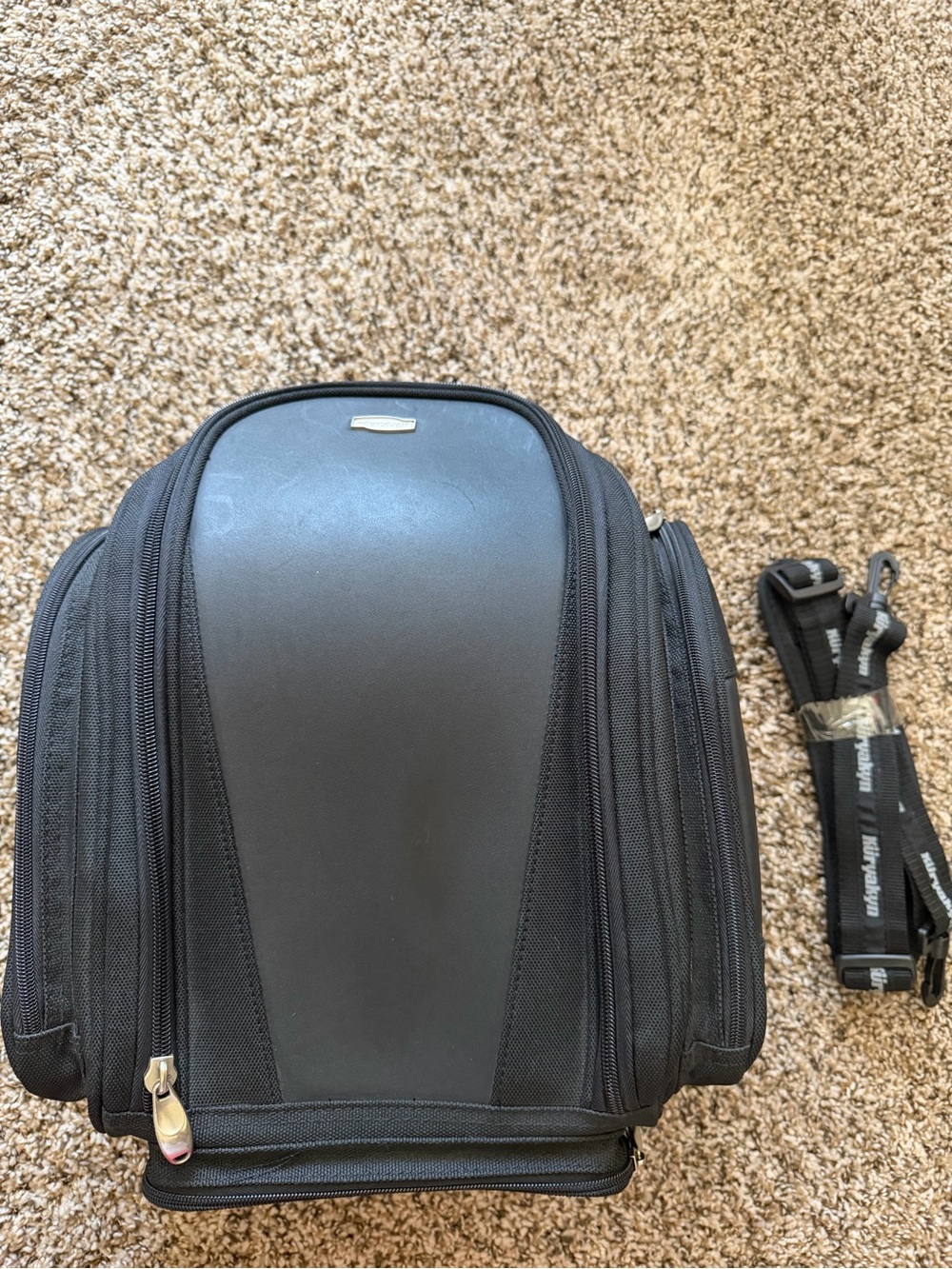 Kuryakyn Mini Gran Tour Motorcycle Bag 4147 Backpack Sissy Bar Black Expandable